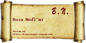 Boza Noémi névjegykártya